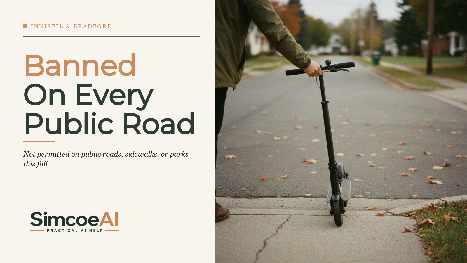 Header image: E-Scooters Are Banned in Innisfil and Bradford: What to Know Before You Buy One